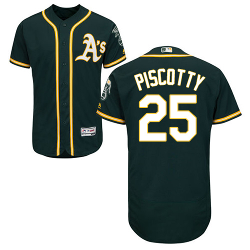 Athletics #25 Stephen Piscotty Green Flexbase Authentic Collection Stitched MLB Jersey - Click Image to Close